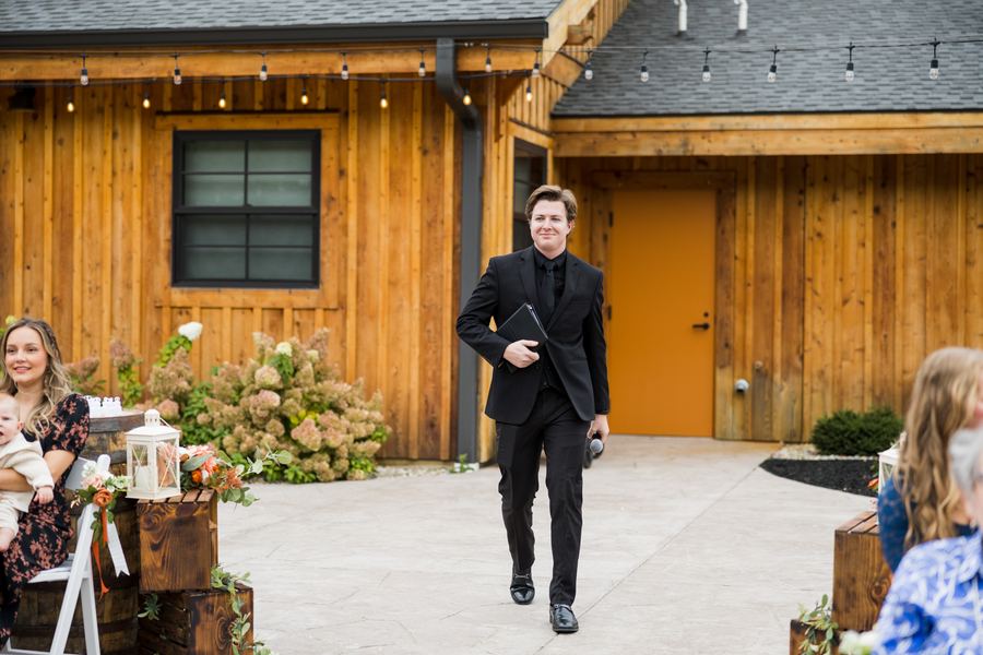 Reed officiating a wedding ceremony