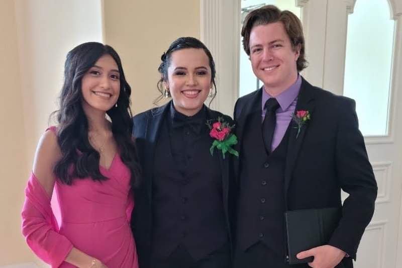 Reed officiating a wedding ceremony
