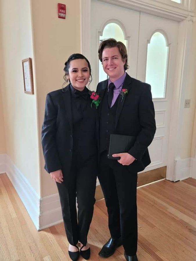 Reed officiating a wedding ceremony